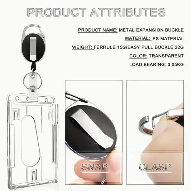 Clear Double-Sided ID Badge Holder Lightweight Card SleeveWork School Gym Easy Swipe Scan Without Removal Multipurpose Organizer Peaceful Pleasures Health and Wellness