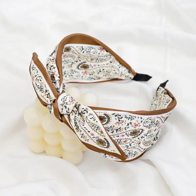 Floral Paisley Bohemian Rabbit Ear Headband | Stretchy