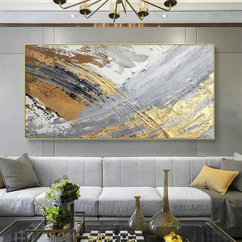 Wall Painting Abstract Golden Art Wall Pictures For Living Room Canvas Painting Home Decor Posters And Prints Vintage Cuadros Peaceful Pleasures Health and Wellness