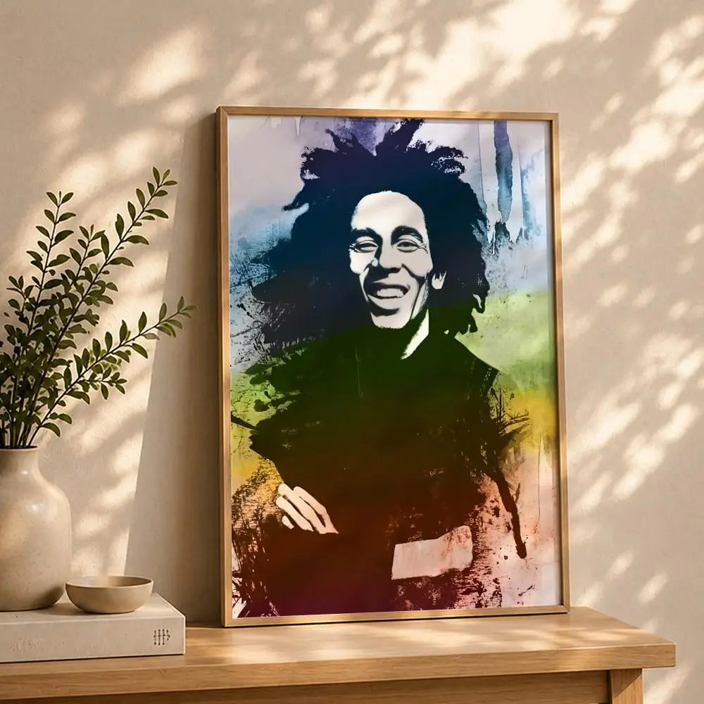 Bob Marley HD Self-Adhesive Waterproof Wall Poster | Home & Dorm Wall Art Poster Peaceful Pleasures Health and Wellness