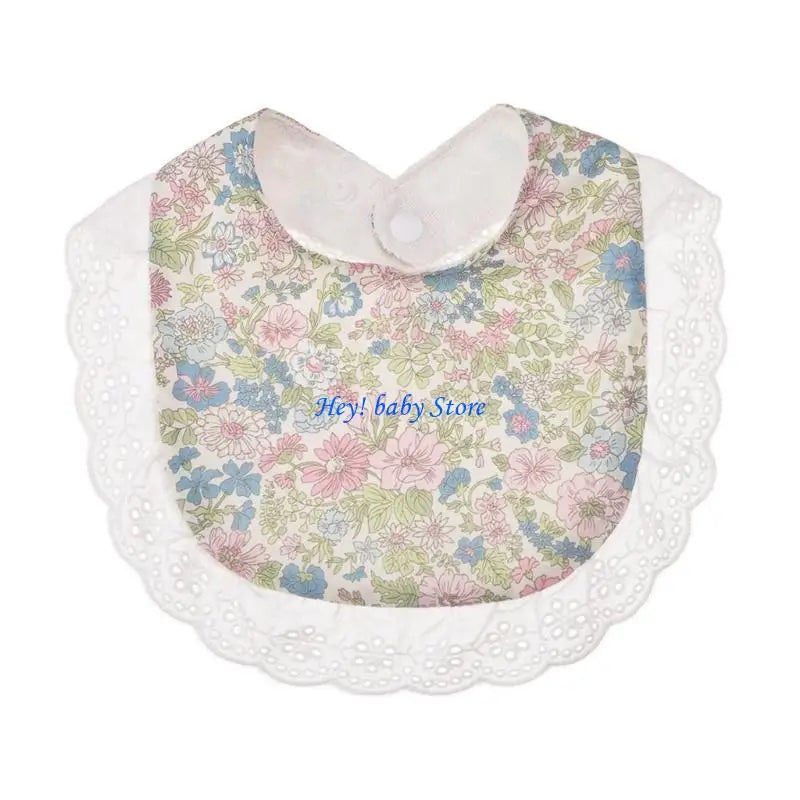 Baby Teething Drool Bib with Bowknot Headband – Soft Cotton