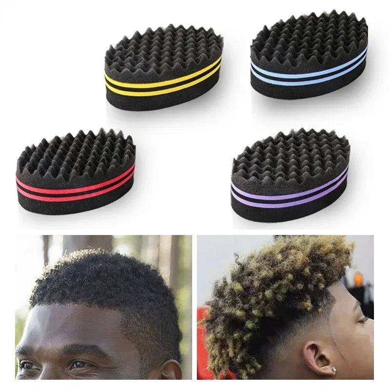 Oval Double Sides Magic Twist Hair Brush Sponge Brush For Natural Afro Coil Wave Dread Sponge Brushes Hair Braids Braiding Hair Peaceful Pleasures Health and Wellness