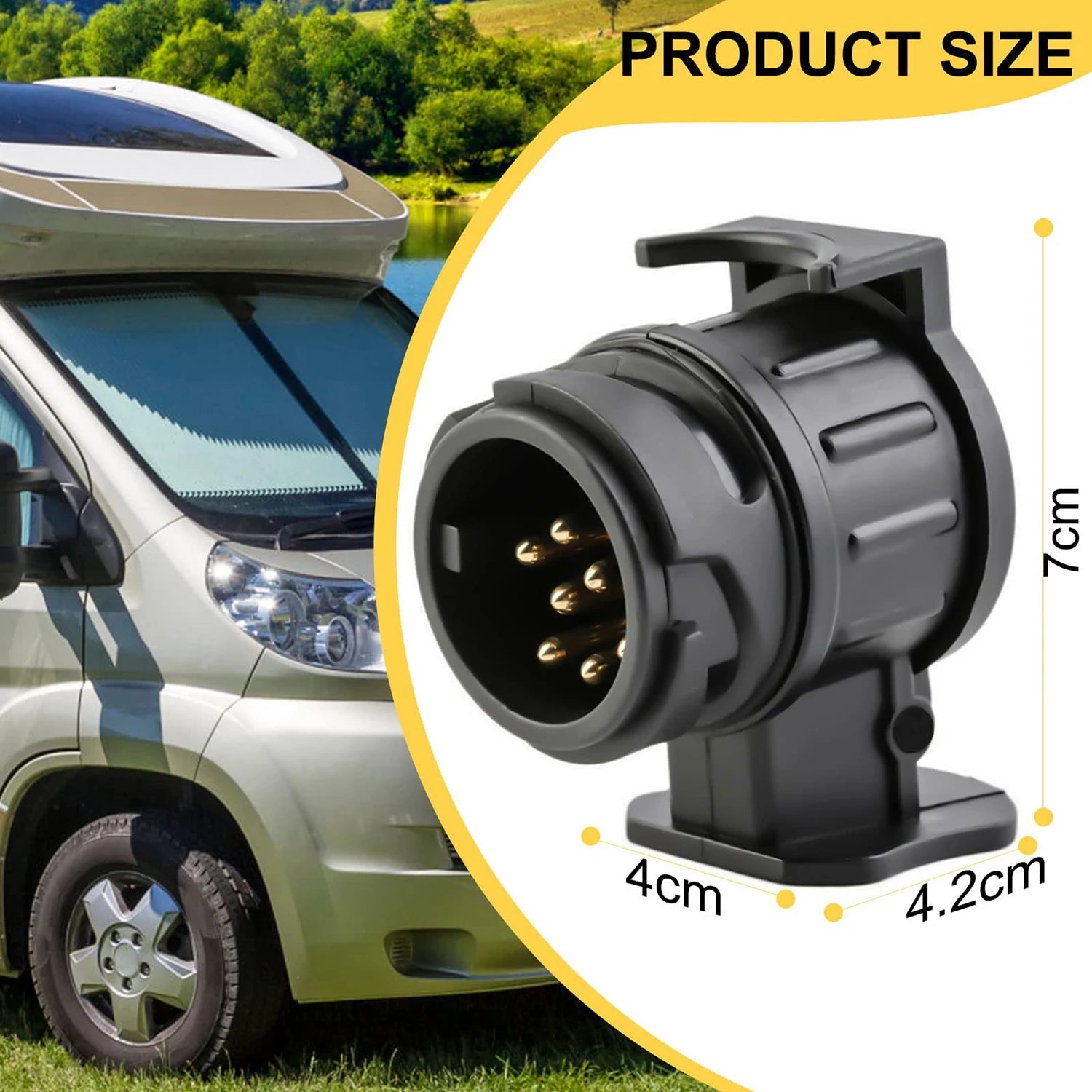 13 Pin to 7 Pin Towing Adaptor Trailer Caravan Truck Towbar Car Plug Adapter 12V Waterproof Electric Socket Converter Connector Peaceful Pleasures Health and Wellness