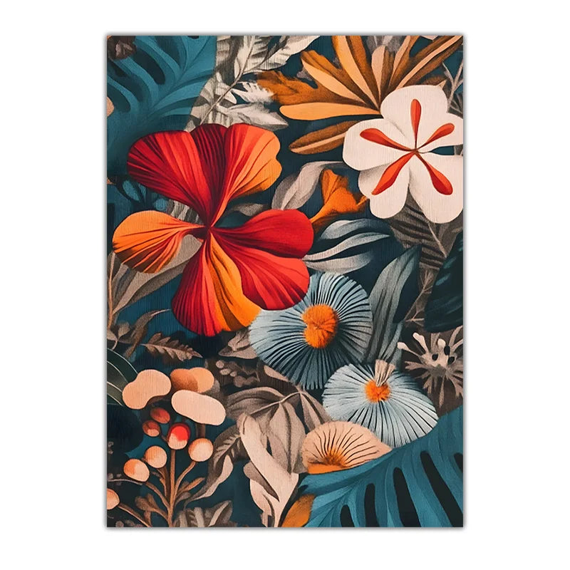 Boho Tropical Botanical Canvas Wall Art | Jungle Leaf Print Botanical Canvas Print Peaceful Pleasures Health and Wellness 09 30x40cm No Frame China Mainland