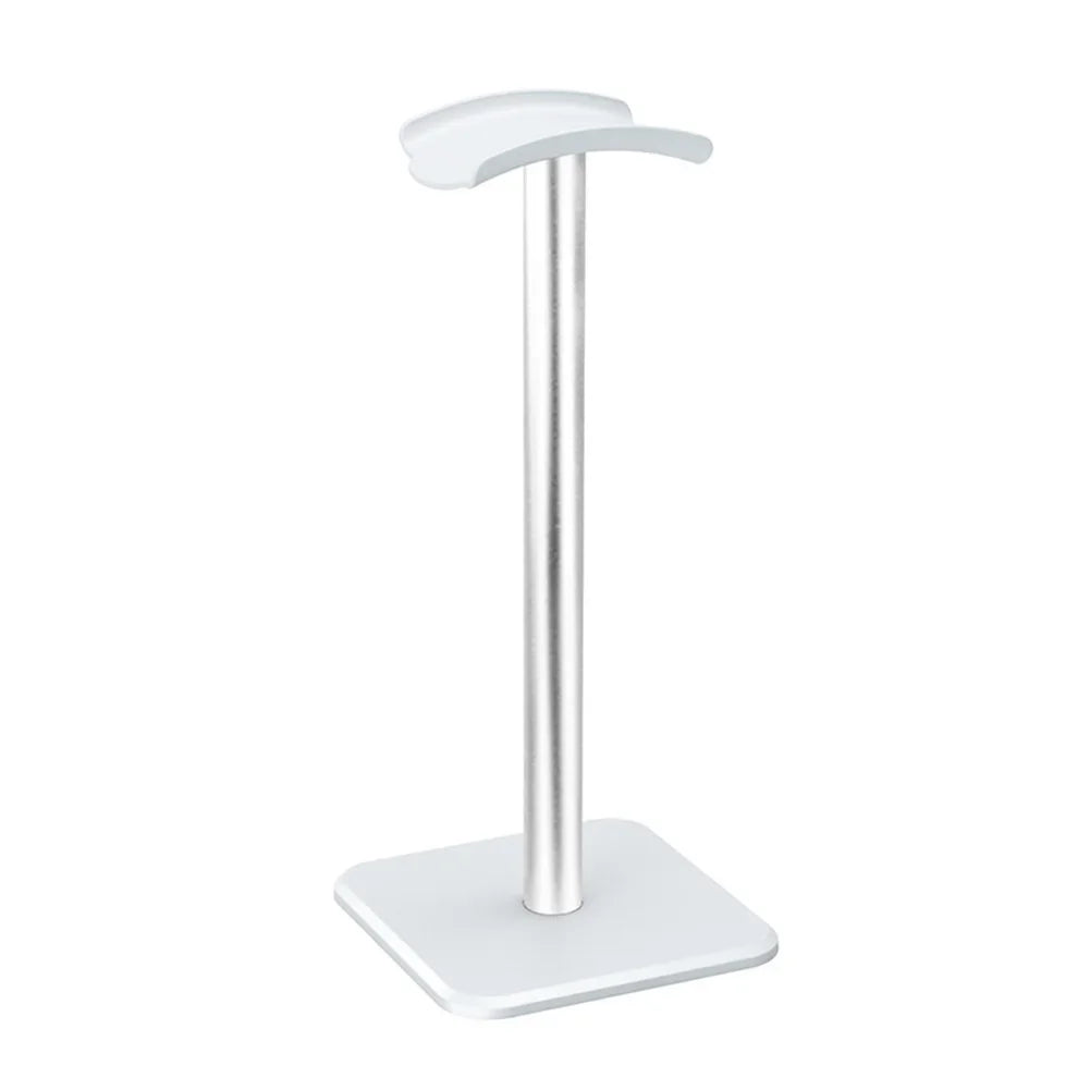 Aluminium Alloy Headphone Stand Rack Space Saving Desktop Organizer Display Earphone Mount Hanger Headset Support Stand Peaceful Pleasures Health and Wellness White
