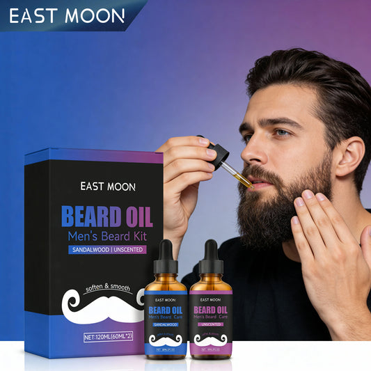 East Moon Beard Oil Set – Nourishing, Non-Greasy Formula | 2×60ml Beard Oil Set Peaceful Pleasures Health and Wellness Default Title