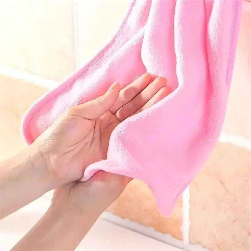 Coral Velvet Hand Towel – Soft Absorbent Bath & Kitchen Cloth