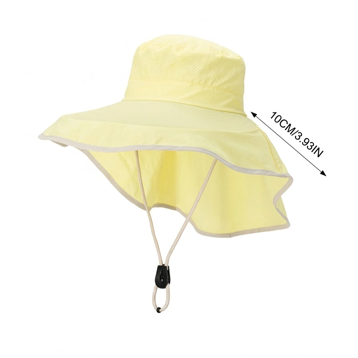 Sun-Protection Hat With Detachable Cape UPF50+ Wide Brim For Outdoor Hiking Fishing Peaceful Pleasures Health and Wellness