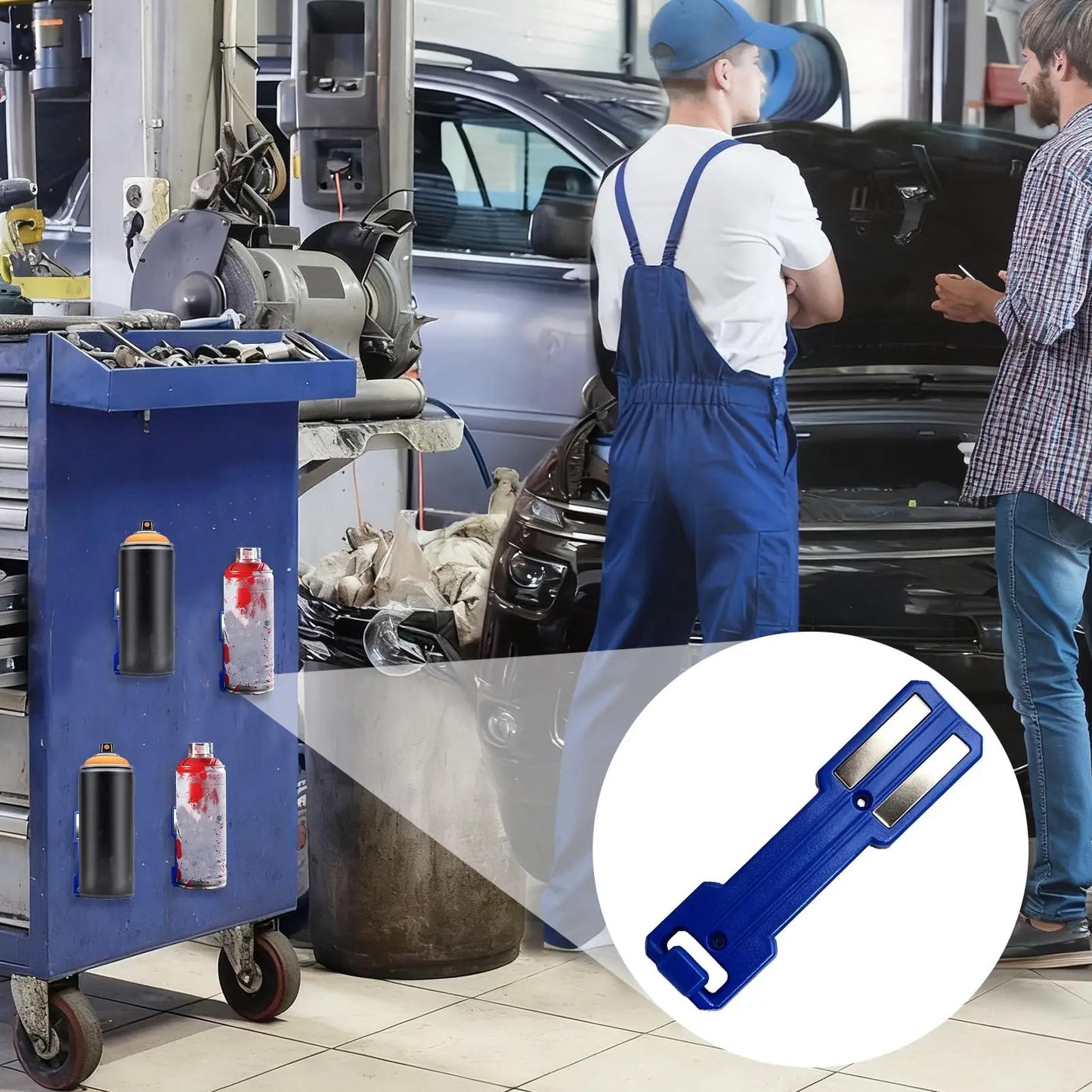 Magnetic Aerosol Can Holder Portable Wall Mount Storage Rack Garage Toolbox Universal Organizer Strong Magnet Space Saving Peaceful Pleasures Health and Wellness