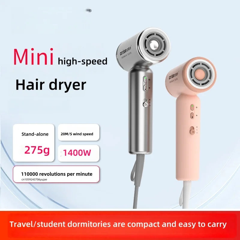 2025 New Mini Hair Dryer 1400w High-Power Fast Drying Negative Ion Cold And Hot Air Travel Easy To Carry 220v Hair Dryer Peaceful Pleasures Health and Wellness