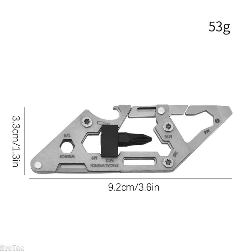 Stainless Steel Multi Tool Carabiner, Portable Survival Gear Gadget, Heavy Duty Clip for Camping Hiking Climbing Outdoor Fishing Peaceful Pleasures Health and Wellness