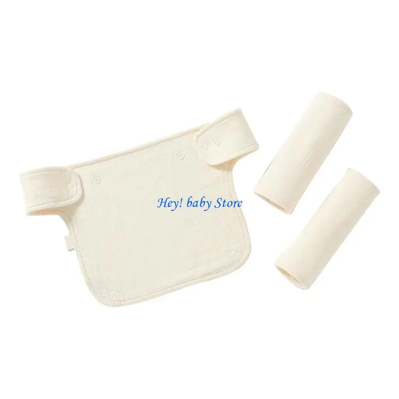 Soft Cotton Baby Drool Bib & Detachable Shoulder Strap Set