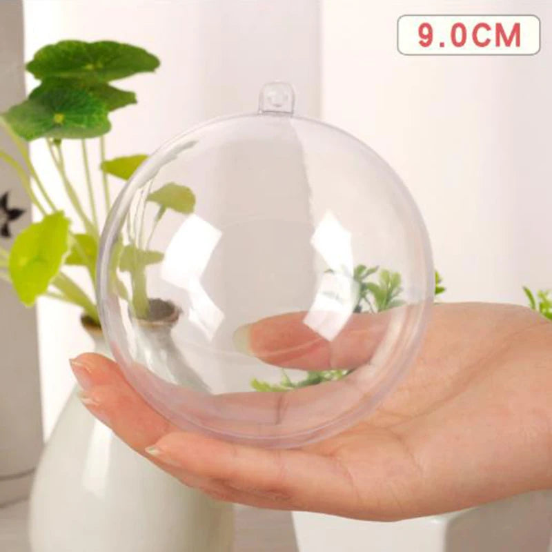 Fillable Clear Plastic Christmas Ornament Balls 4–10cm Baubles