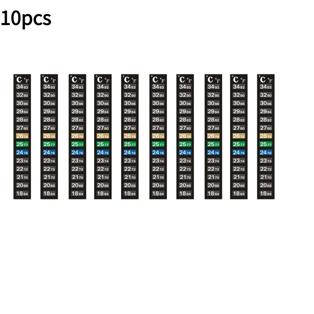 Stick-on Aquarium Temperature Strip for Accurate Readings Peaceful Pleasures Health and Wellness 10pcs