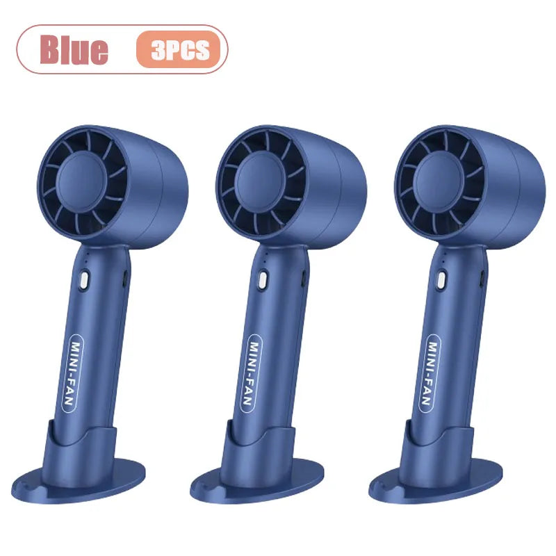Mini USB Rechargeable Handheld Fan – 3 Speed Portable Desk Fan