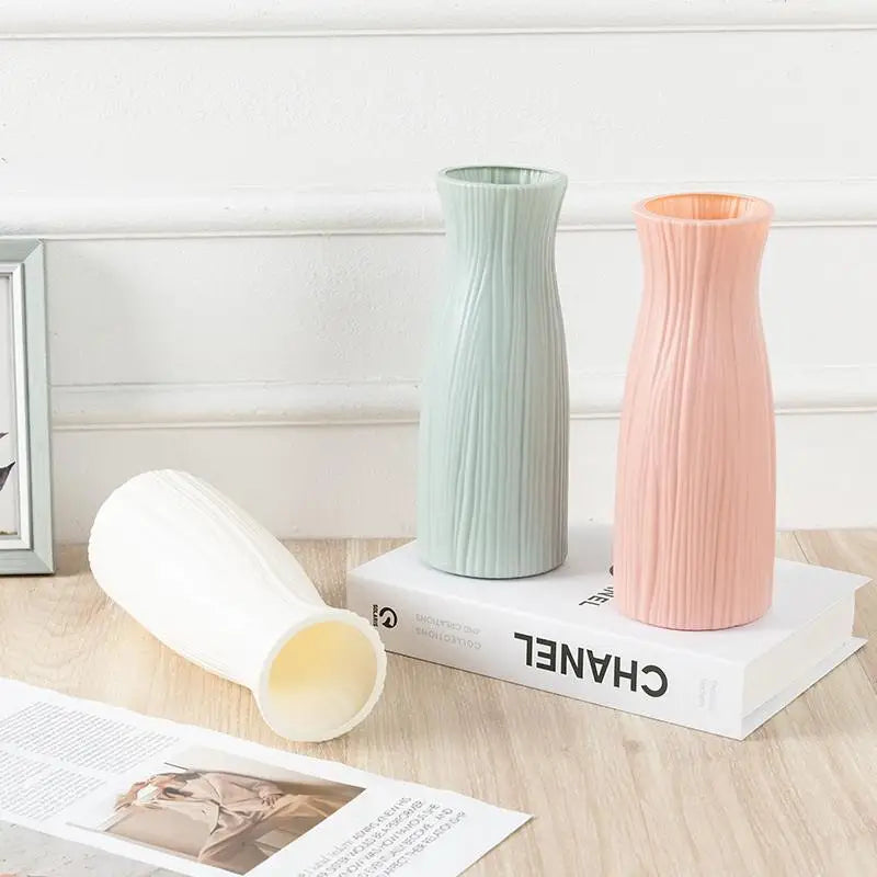 Modern Minimalist Geometric Plastic Vase – Home Decor