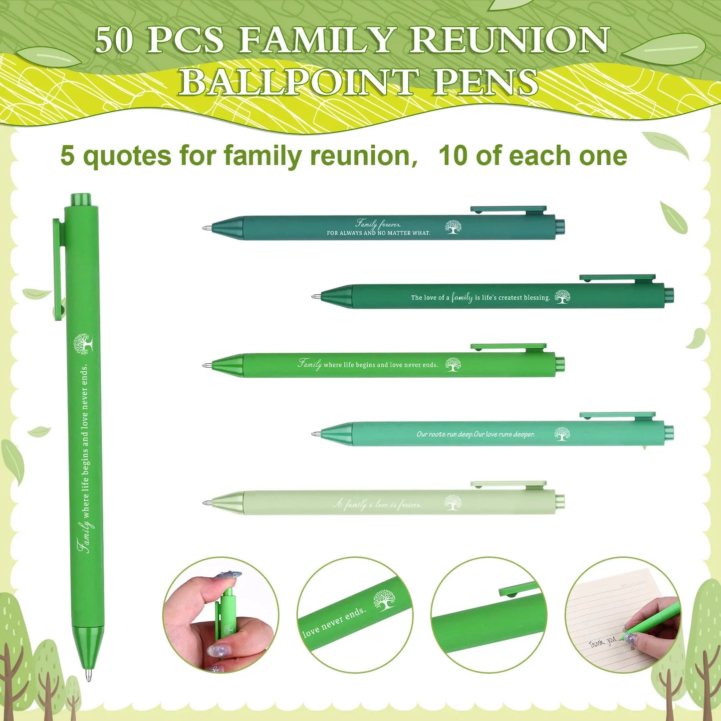 50-Set Family Reunion Favors – Pens, Keychains & Bookmarks