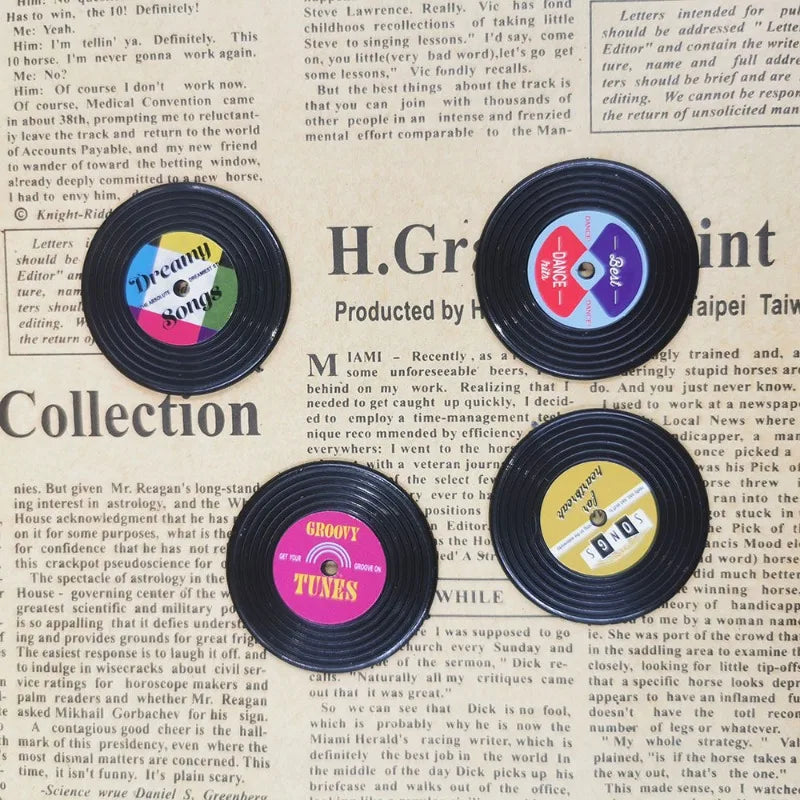 Retro Tape & Record Fridge Magnets Set of 4 | Nostalgic Decor