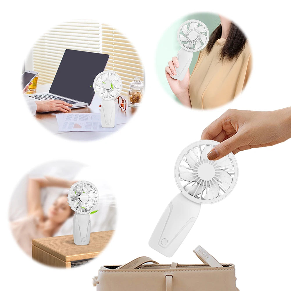 USB Rechargeable Mini Personal Fan – 3-Speed Compact Cooler Peaceful Pleasures Health and Wellness