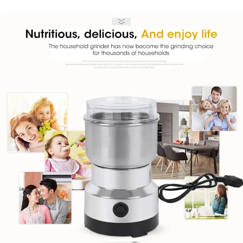 Mini Electric Grinder Household 300ml Ultrafine Baby Food Pulverizer Coffee Grinder Spice Pepper Grinder Grain Mill 2/4 Blades Peaceful Pleasures Health and Wellness