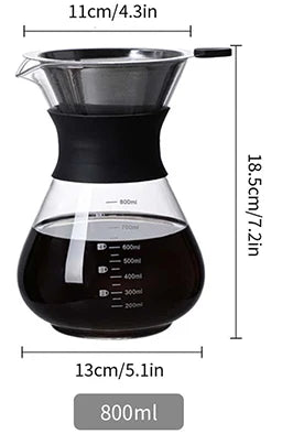 Pour Over Coffee Brewer with Stainless Steel Coffee Filter, Dripper Coffee Maker Pour Over with Thermal Insulating Peaceful Pleasures Health and Wellness 800ml 27oz