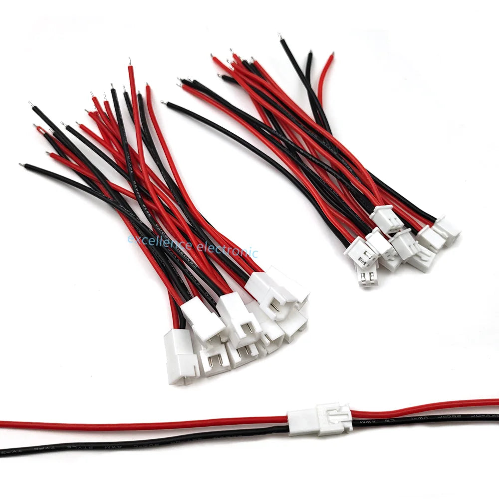 10Pairs JST XH 2.54mm 2PIN Soft silicon 22AWG Wire XH2.54 Female Male Connecting Plug Connector for Tiny Drone Battery Terminal Peaceful Pleasures Health and Wellness