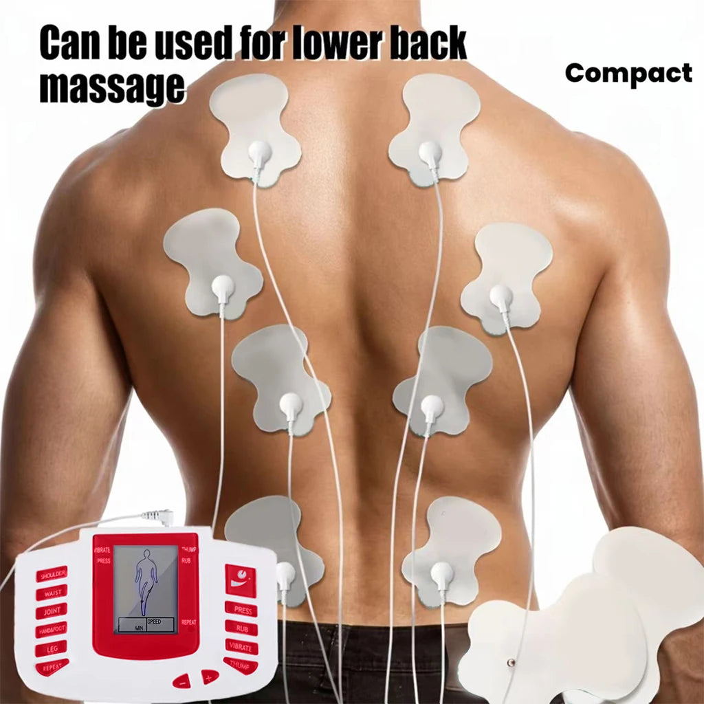 ortable Electronic Muscle Stimulator, Dual Output Unit with 4 Pads for Back, Shoulder, Leg, Making It a Perfect Gift for Family Peaceful Pleasures Health and Wellness