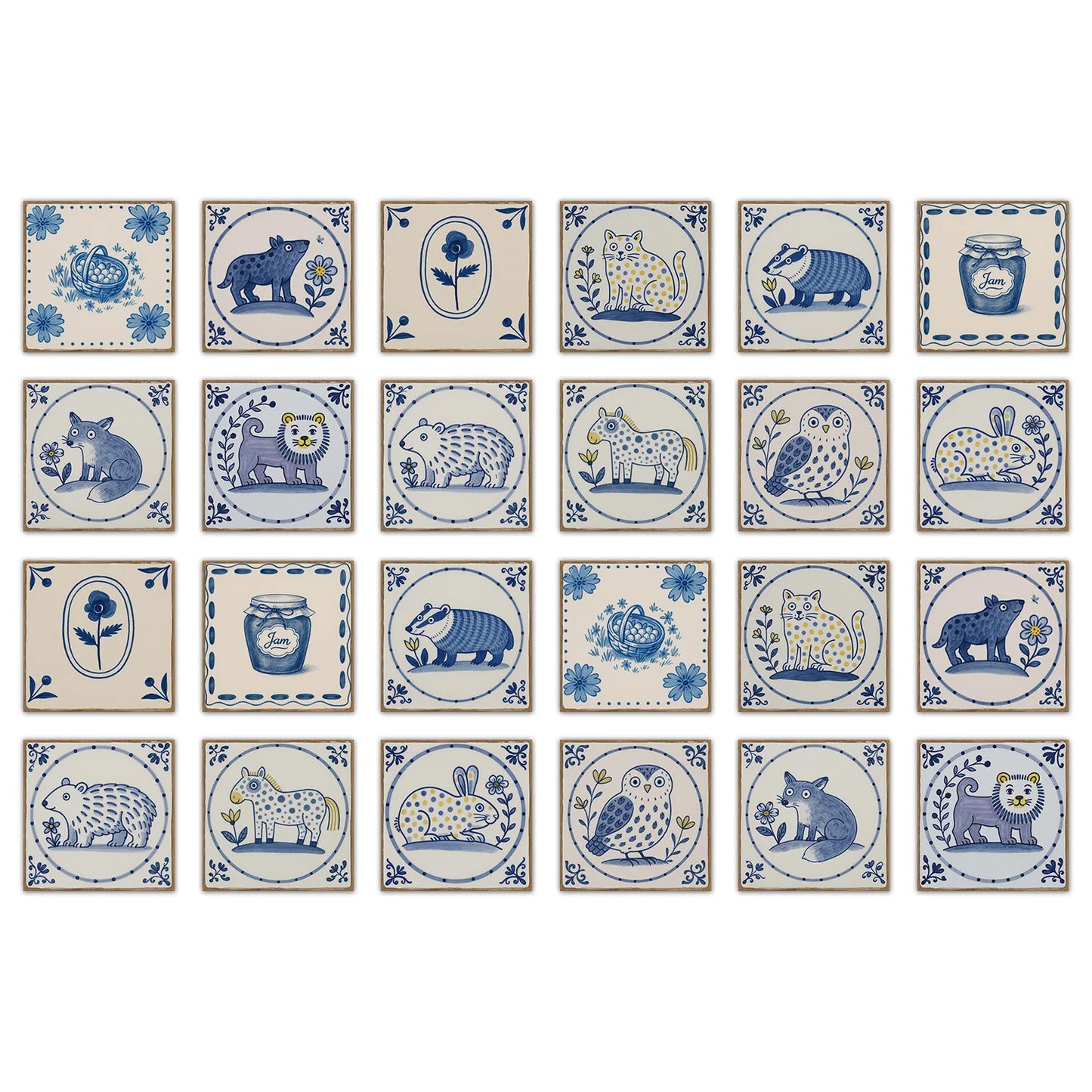 24 pieces European style flower tiles wall stickers Self-adhesive kitchen bathroom decorative ceramic tiles stickers glossy crys Peaceful Pleasures Health and Wellness NHZ64 10X10cm 24PCS
