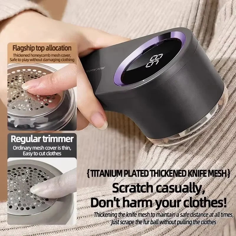 HOMEFISH LED Digital Electric Lint Remover USB Rechargeable Fabric Shaver for Sweater Clothing Pellet Fluff Remover Dropshipping Peaceful Pleasures Health and Wellness