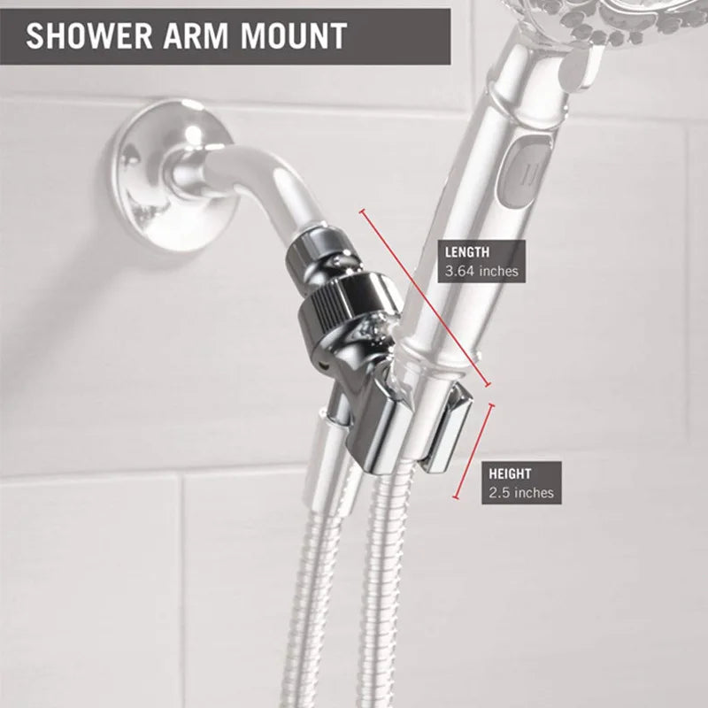 G1/2" Three-Way Shower Diverter Swivel Ball Bracket Mount