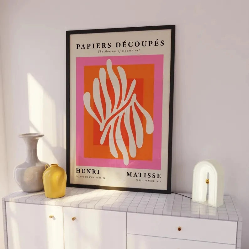 3-Piece Orange Bauhaus & Picasso Canvas Wall Art Print Set
