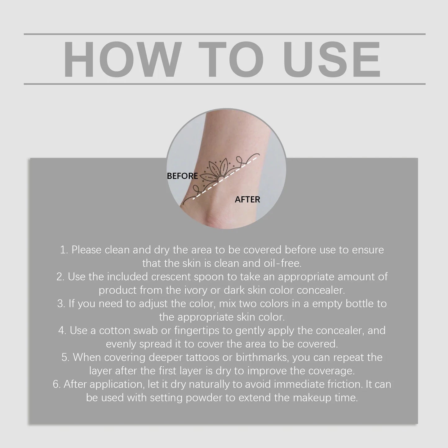 Soft Mist Tattoo Concealer – Full Coverage Lightweight Cream
