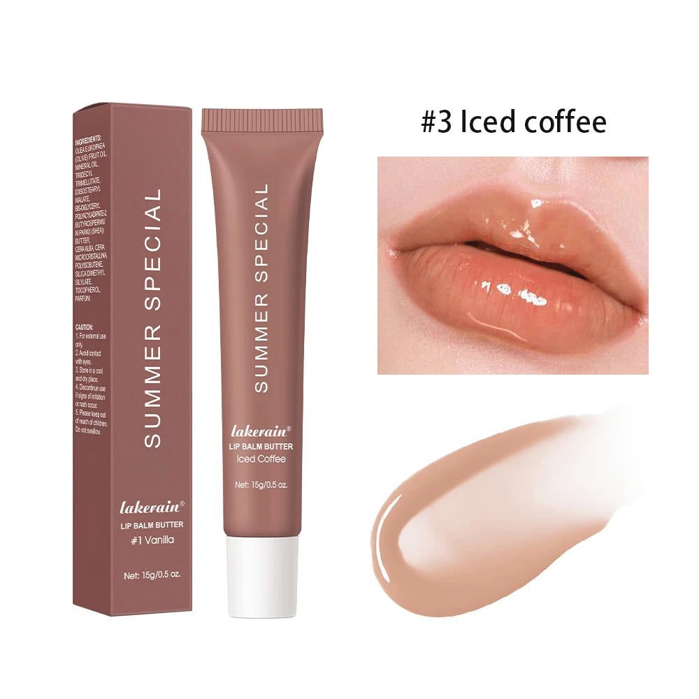 Summer Lip Balm Moisturizing Mirror Lip Gloss Lip Vanilla Mint Iced Coffee Cake Smell Lipstick Transparent Lip Oil Makeup Peaceful Pleasures Health and Wellness 3