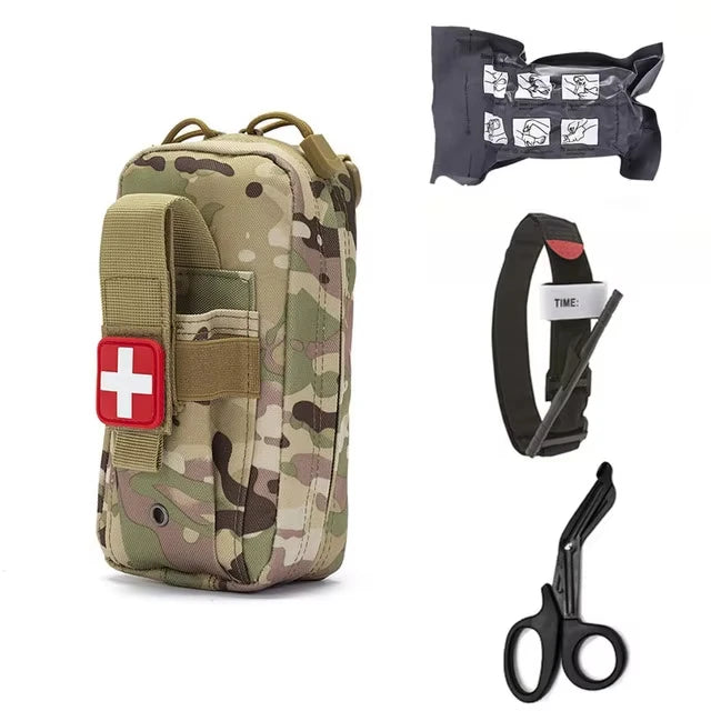 4pcs Molle medical EDC bags, EMT first aid bandages, tourniquets, scissors first aid kits, life-saving sets, Israeli bandages Peaceful Pleasures Health and Wellness Camouflage set