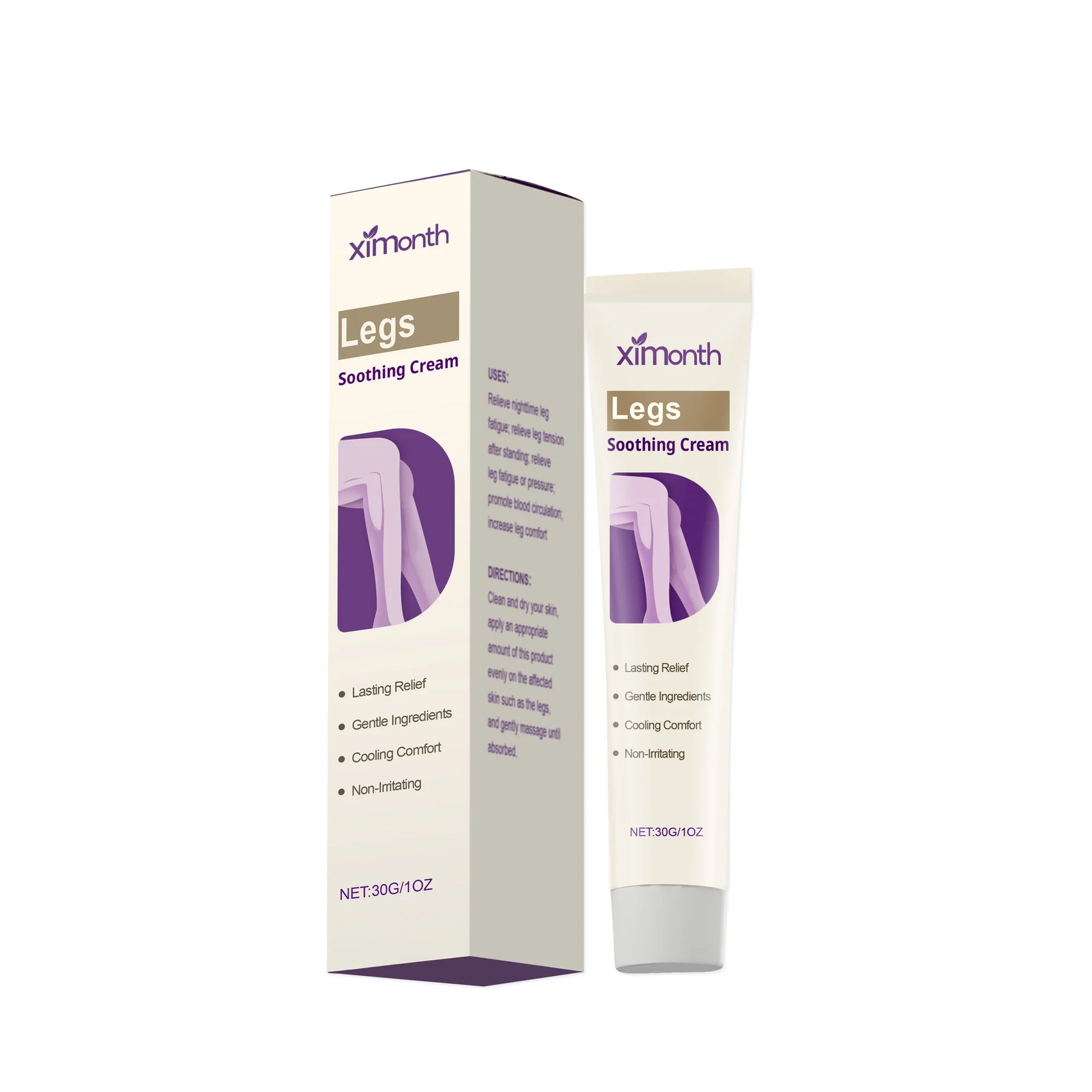 Leg Soothing Cream Relieve Muscle Pain Repair Leg Soreness Swelling Moisturizing Smoothing Refreshing Varicose Vein Relief Cream Peaceful Pleasures Health and Wellness 30g boxed