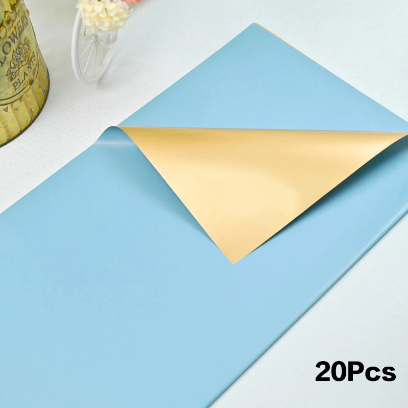 20-Pack Two-Sided Waterproof Flower Bouquet Wrapping Paper 58x58cm
