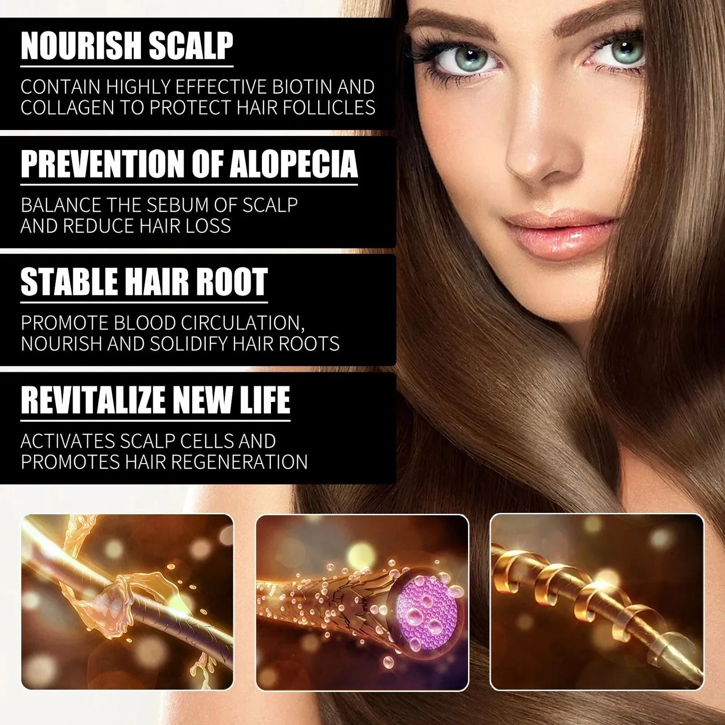 Collagen B7 Vitamin Hair Growth Essential Oil Prevent Hair Loss And Nourish With Essential Oil Scalp Treatment Set For Men Women Peaceful Pleasures Health and Wellness