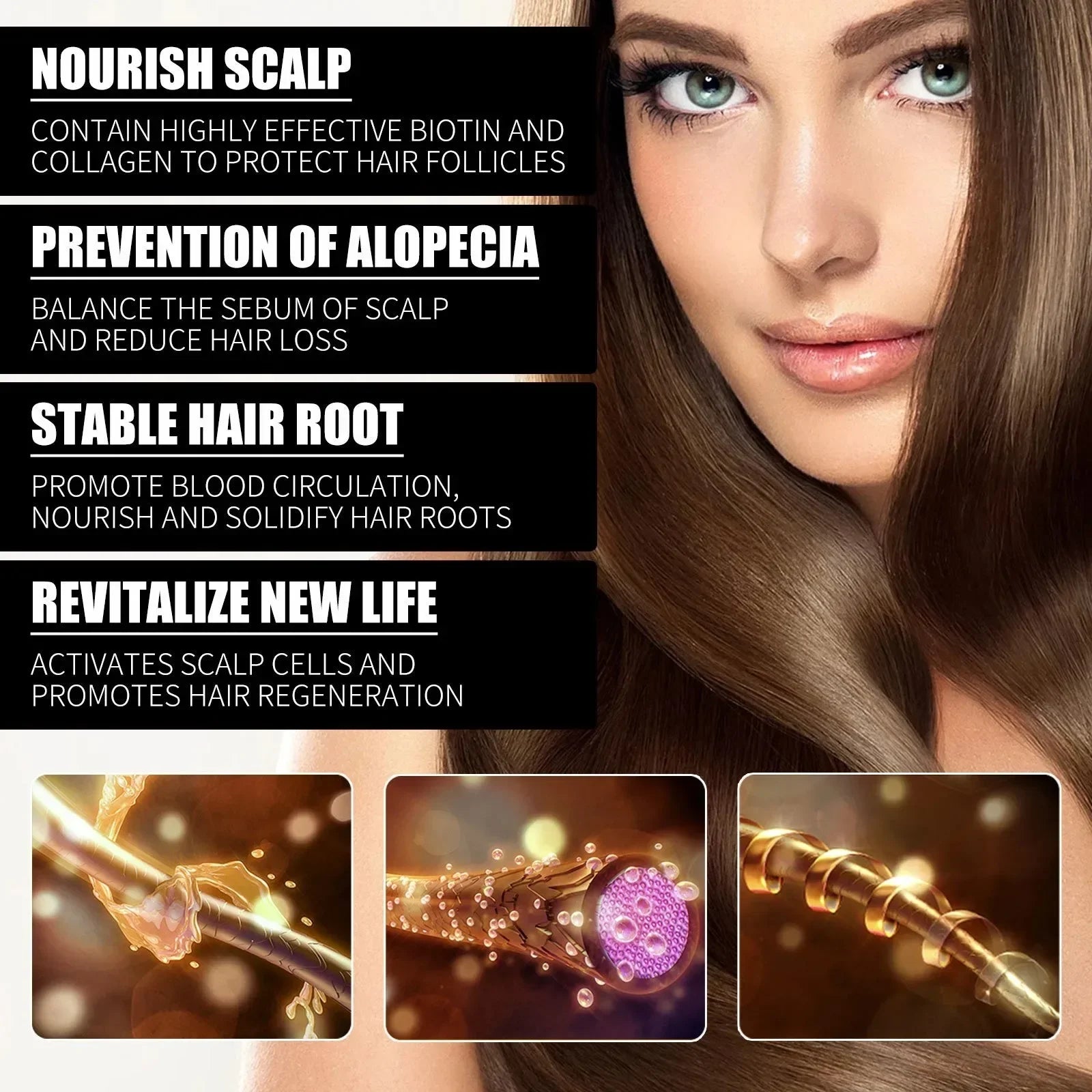 Collagen B7 Vitamin Hair Growth Essential Oil Prevent Hair Loss And Nourish With Essential Oil Scalp Treatment Set For Men Women Peaceful Pleasures Health and Wellness