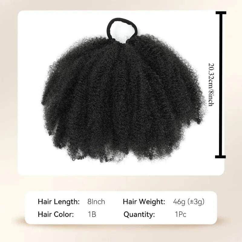 Kids Afro Puff Bun Hair Extension | Curly Synthetic Ponytail Kids Hair Extension Peaceful Pleasures Health and Wellness