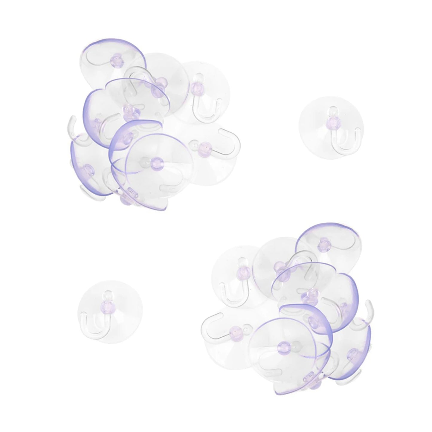 A36T-PVC Plastic Suction Cup Hook 40Mm 24 Pcs Clear Blue Peaceful Pleasures Health and Wellness Blue