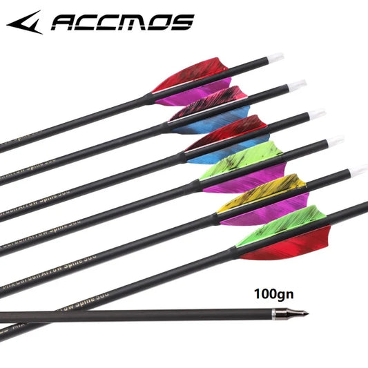 6 ID6 Sp500 Archary Carbon Arrows Turkey Feather 100 125gr Tips Peaceful Pleasures Health and Wellness