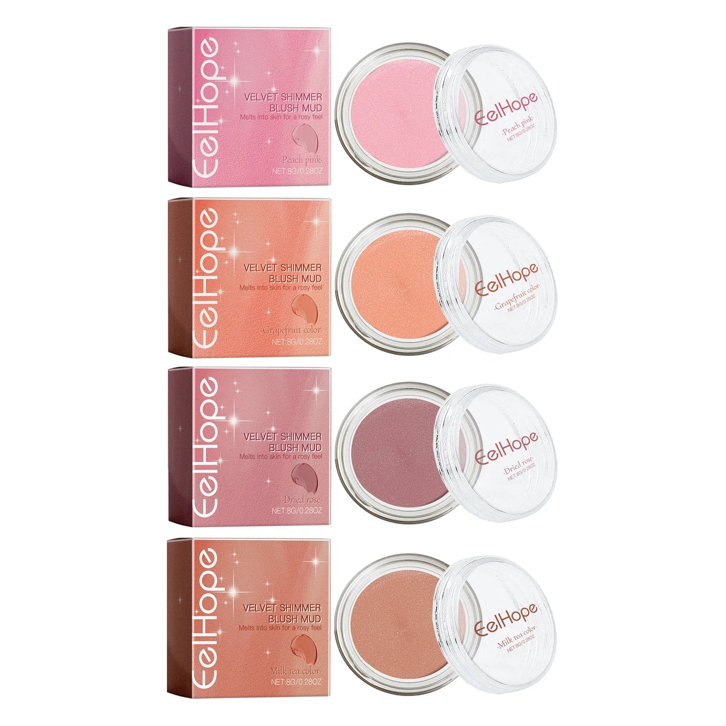EELHOPE Velvet Shimmer Blush Mud – Cream Cheek Color Makeup