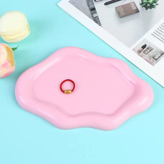 Cloud Shape Plastic Jewelry Tray Organizer for Rings Earrings Bracelets Ideal for Home Desk Storage Modern Design Peaceful Pleasures Health and Wellness