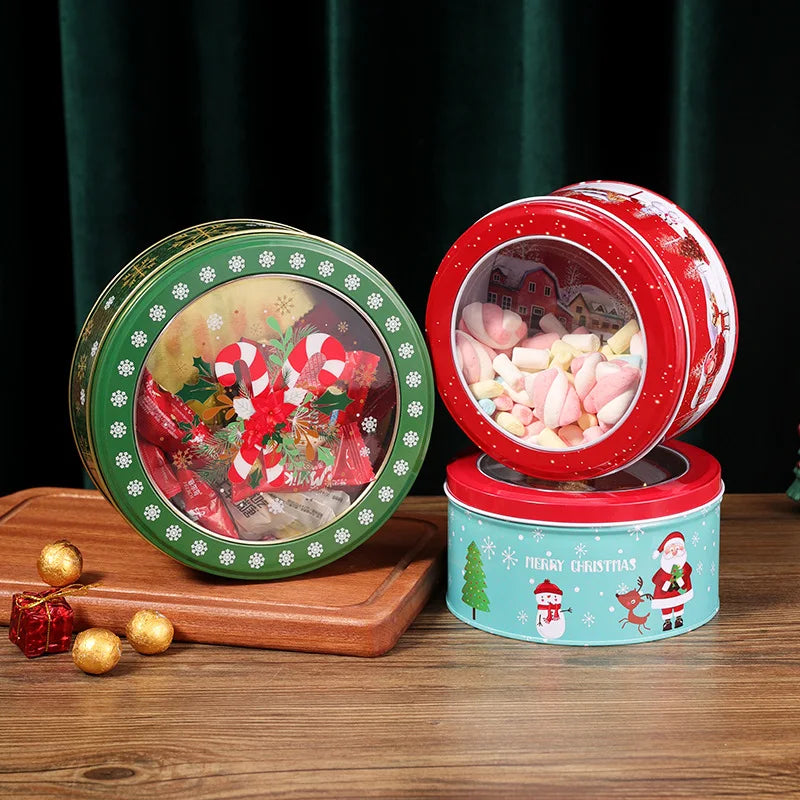 Christmas Metal Tin Candy Cookie Gift Box | Festive Packaging