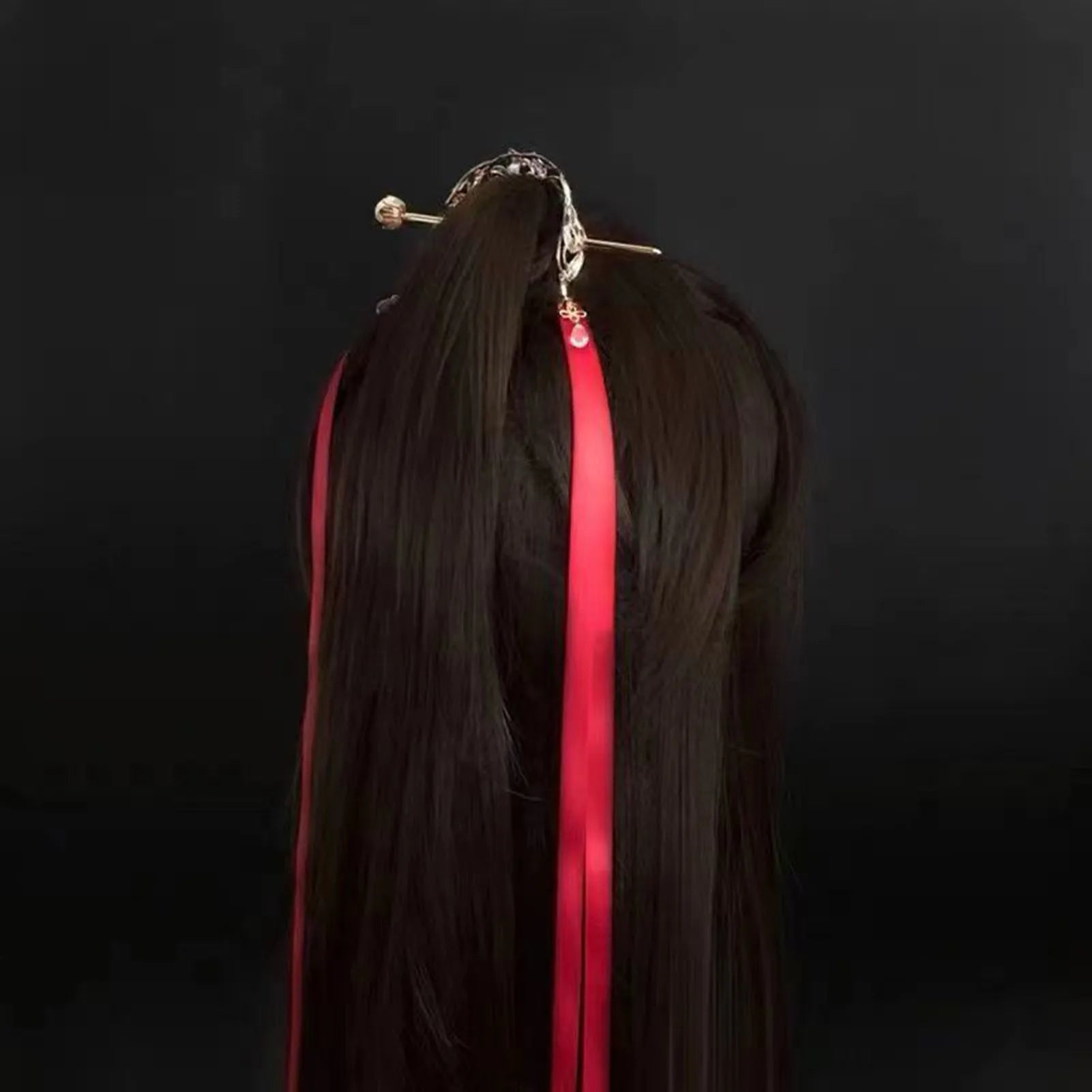 Ancient Court Style Hair Crown Chinese Style Elegant Headpiece with Ribbon for Cosplay Party Chinese Cloth Matching Peaceful Pleasures Health and Wellness