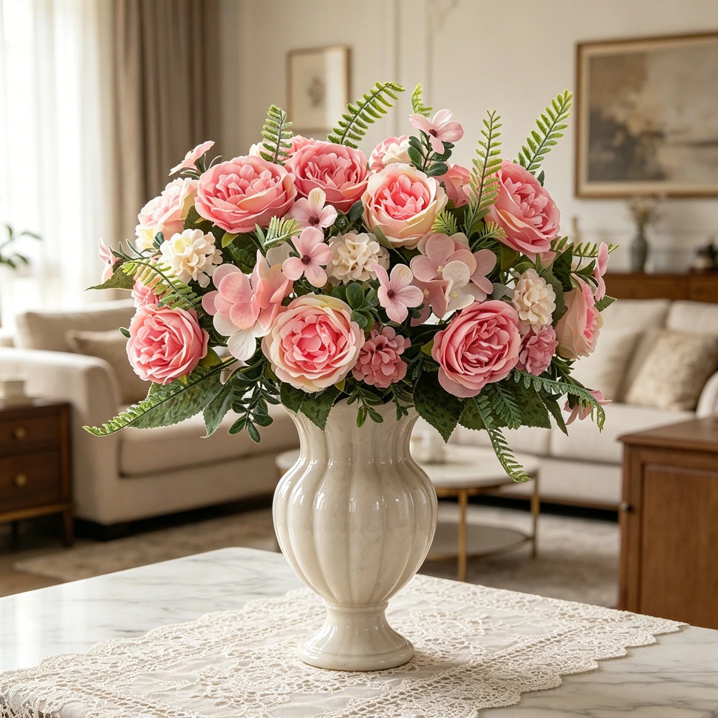 Silk Artificial Hydrangea Rose Bouquet | Wedding & Home Decor