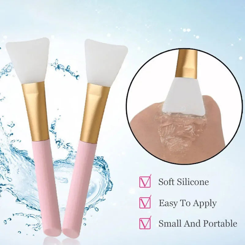 Silicone Facial Mask Brush Set – Soft, All Skin Types 1–5 Pack