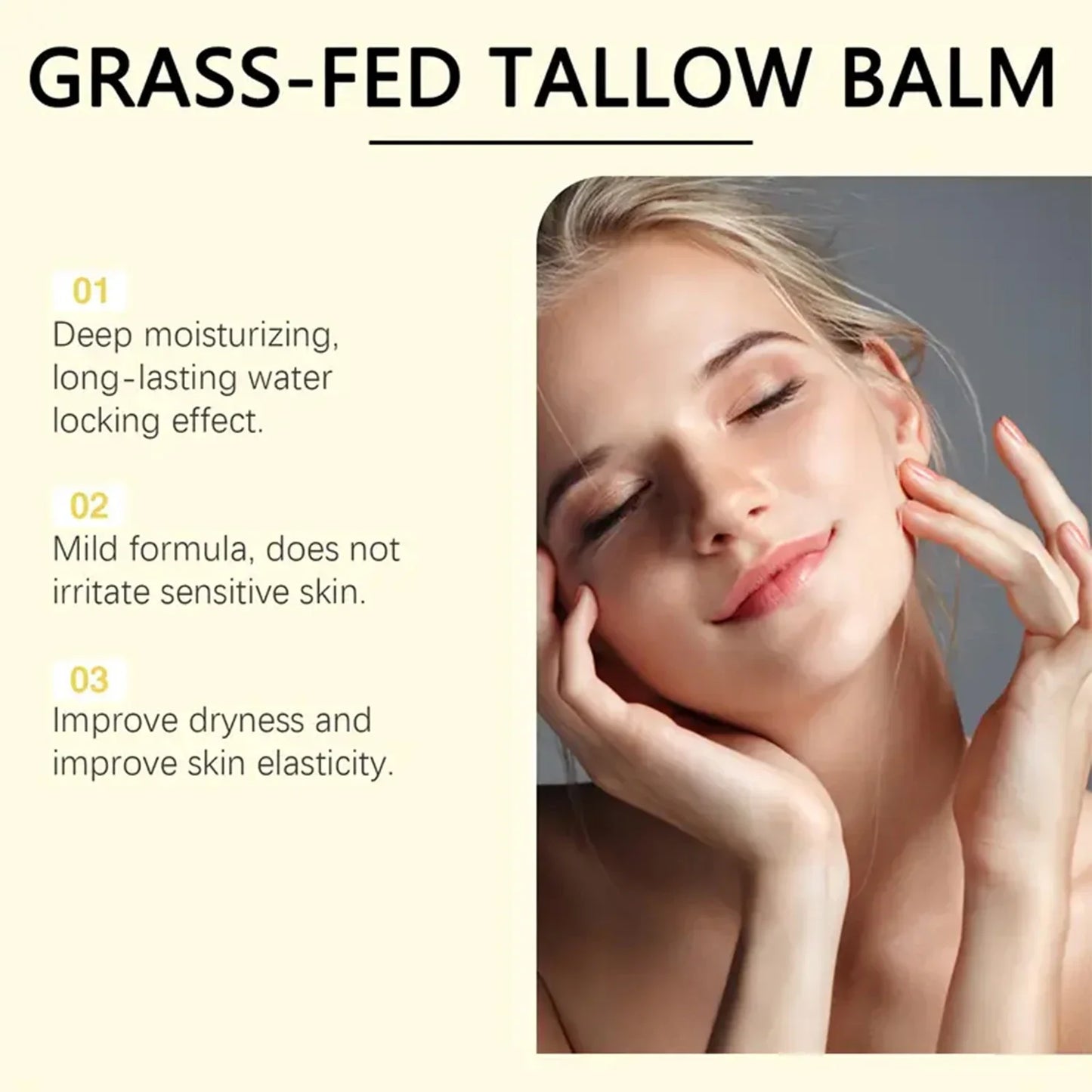 Grass-Fed Tallow Balm – Bee Venom & Caffeine Moisturizer