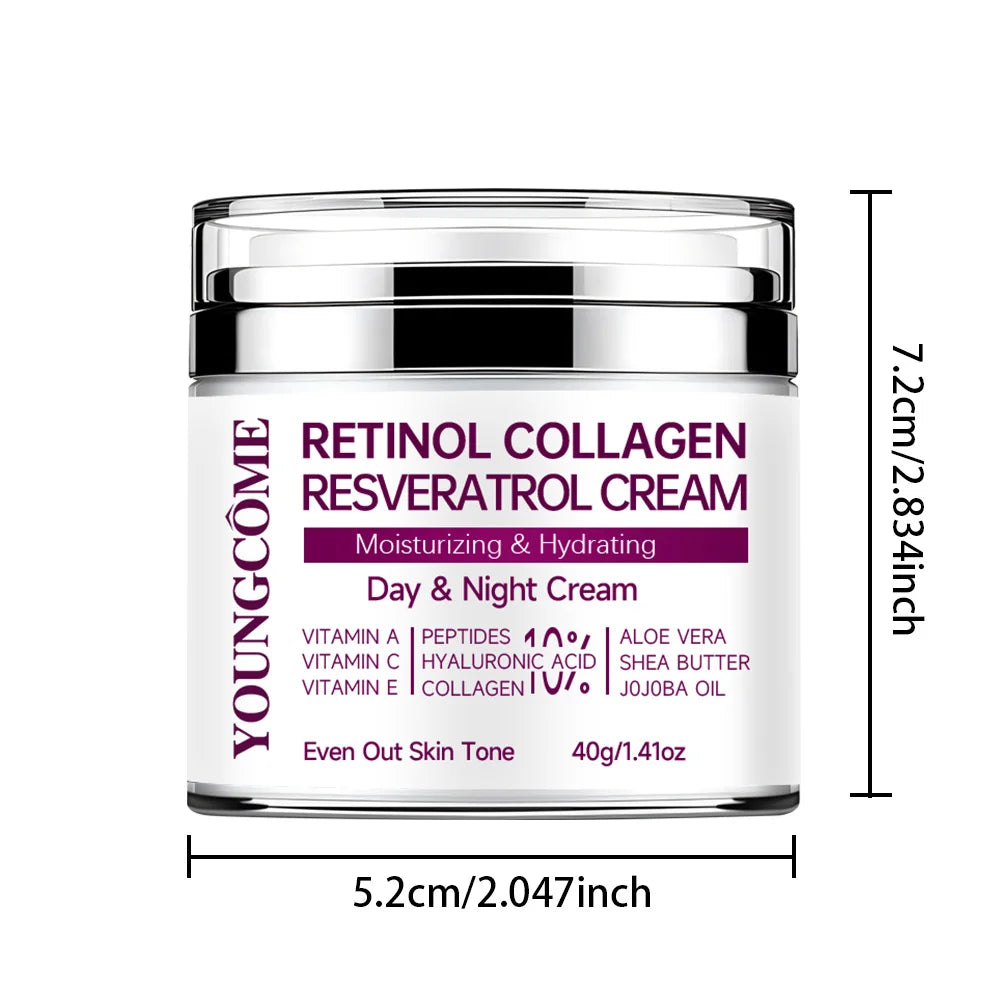 YOUNGCOME Retinol Collagen Face Cream – Anti-Aging Moisturiser Anti-Aging Face Cream Peaceful Pleasures Health and Wellness 40g