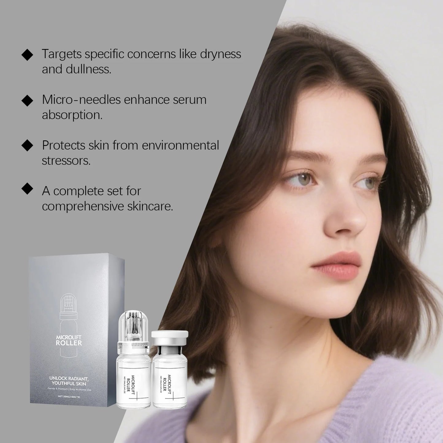 0.25mm Microneedle Hyaluronic Acid Essence Moisturizing Hydrating Brightening Tone Soothing Repairing Facial Skincare Essence Peaceful Pleasures Health and Wellness